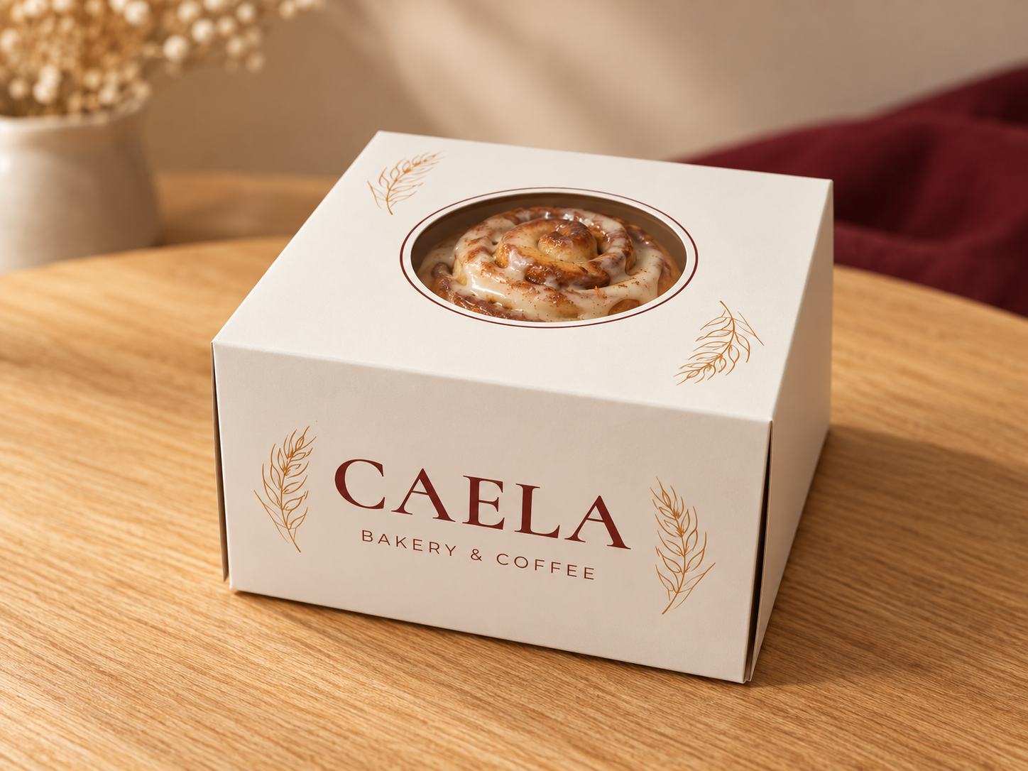 Caja individual Caela con un roll