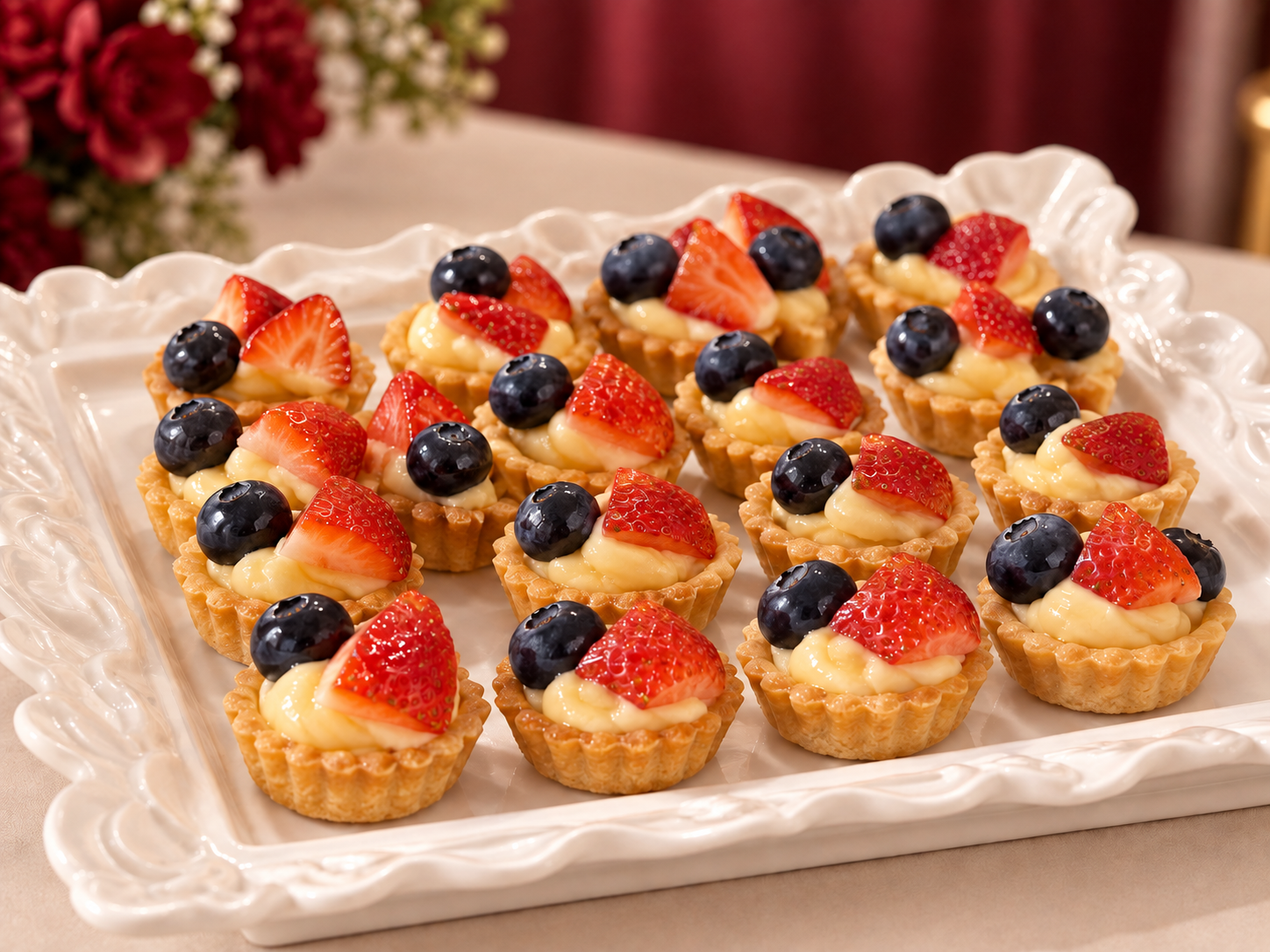 Mini tartaletas de frutos rojos para catering